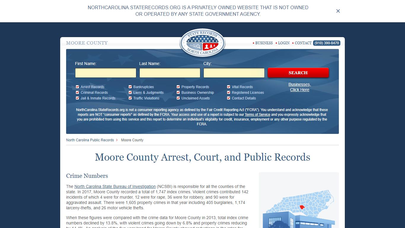 Moore County Arrest, Court, and Public Records